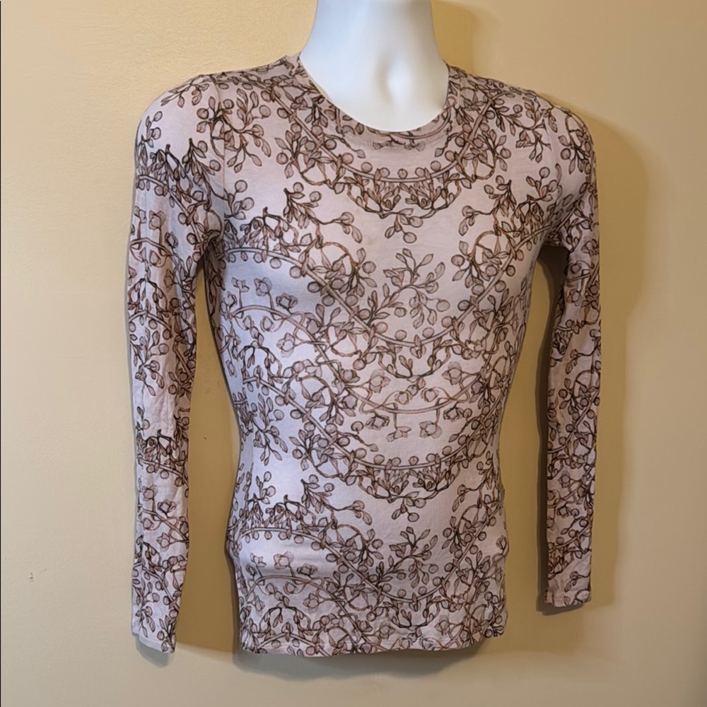 BCBGMaxAzria Light Pink and Brown Patterned Blouse - Picture 2 of 10